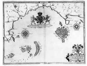 Map No.5 Showing the route of the Armada fleet, engraved by Augustine Ryther